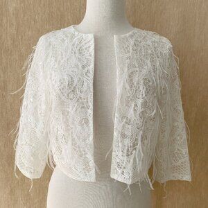 Louvienne Lace and Feather Bolero/Jacket